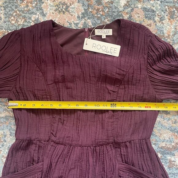 Roolee mom nursing friendly 100% linen dress women’s size Small deep purple plum - Picture 6 of 9